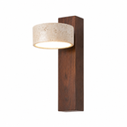 Adjustable Travertine & Wood Wall Light