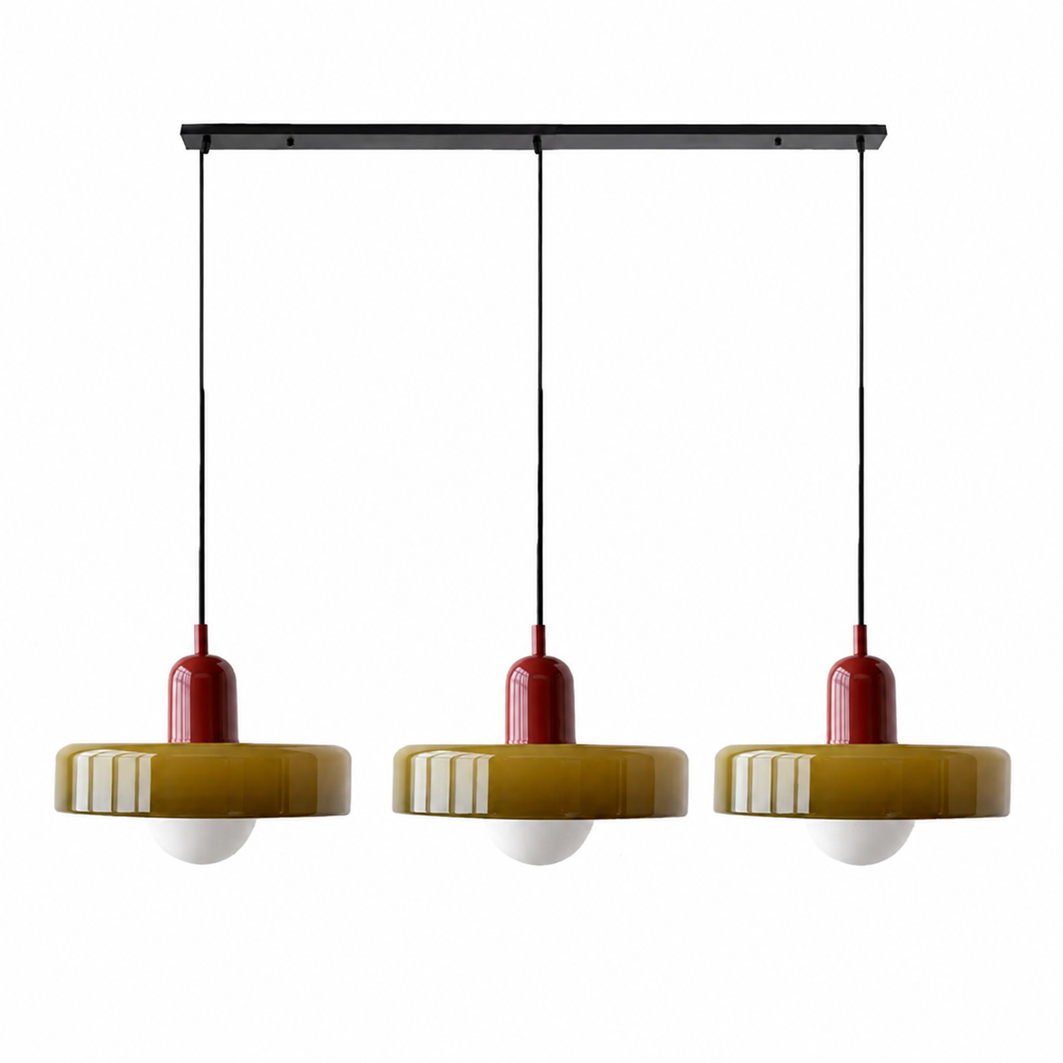 Triple Retro Glass Pendant Light