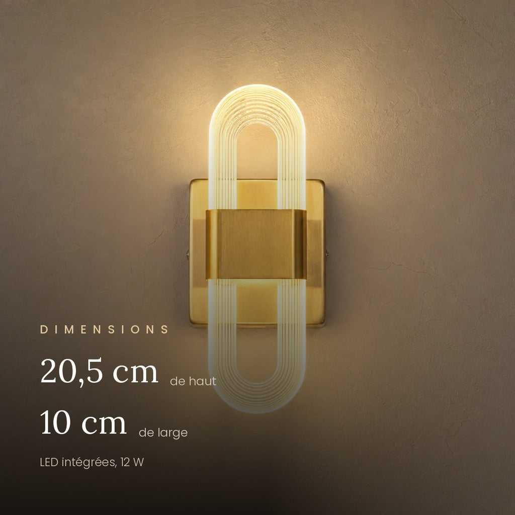 LED Headboard Wall Light, Ribbed Acrylic Loops, Warm Light – view 5 | BROKLEN