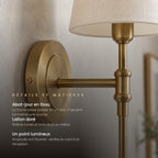Gold Wall Light with Fabric Shade, Country Style – view 6 | BROKLEN