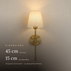 Gold Wall Light with Fabric Shade, Country Style – view 4 | BROKLEN