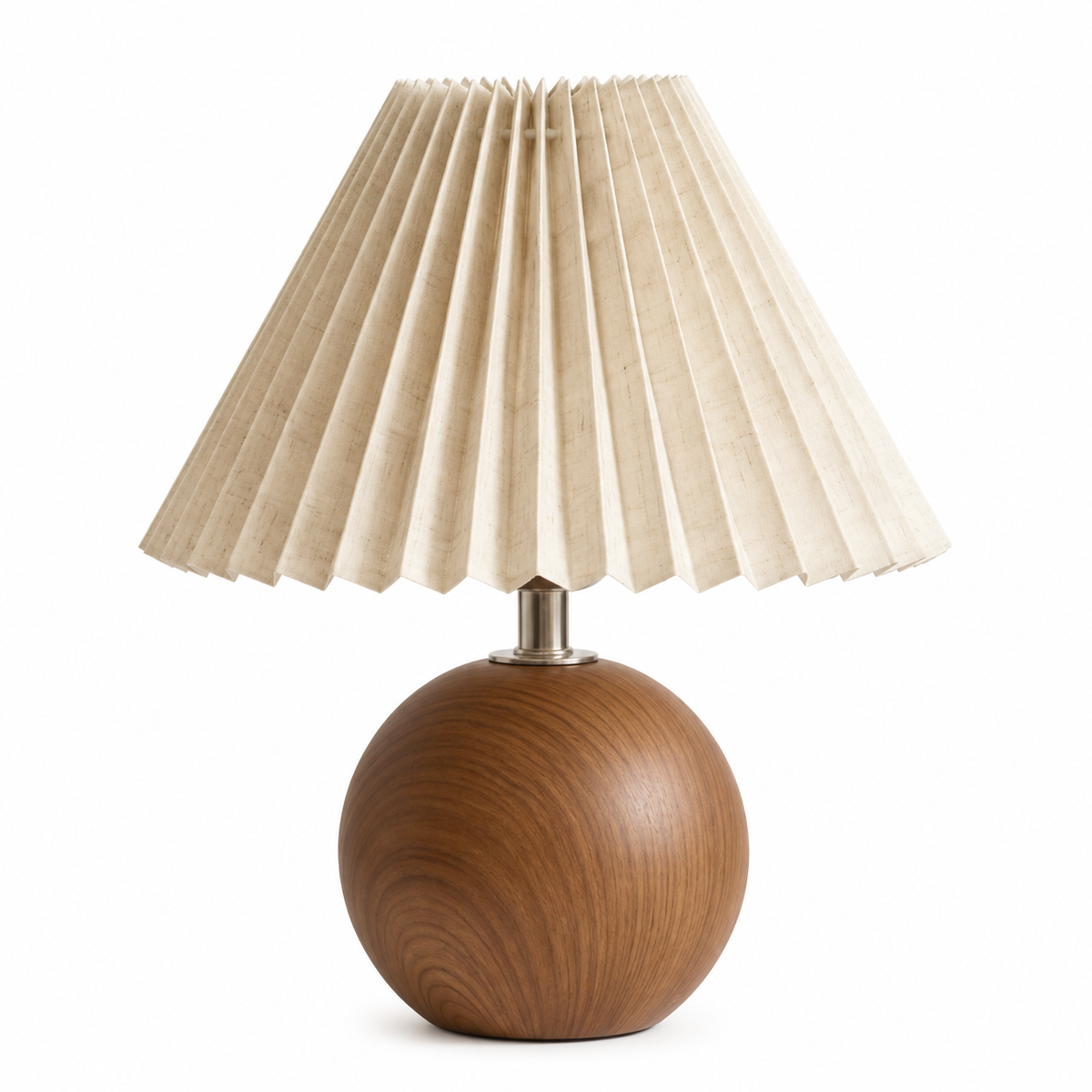 Vintage Ceramic Table Lamp with Pleated Shade