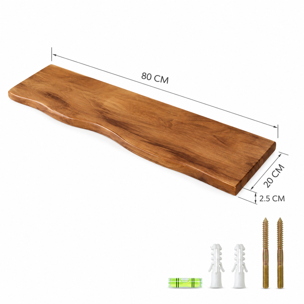 Live-Edge Acacia Wood Wall Shelf – view 22 | BROKLEN