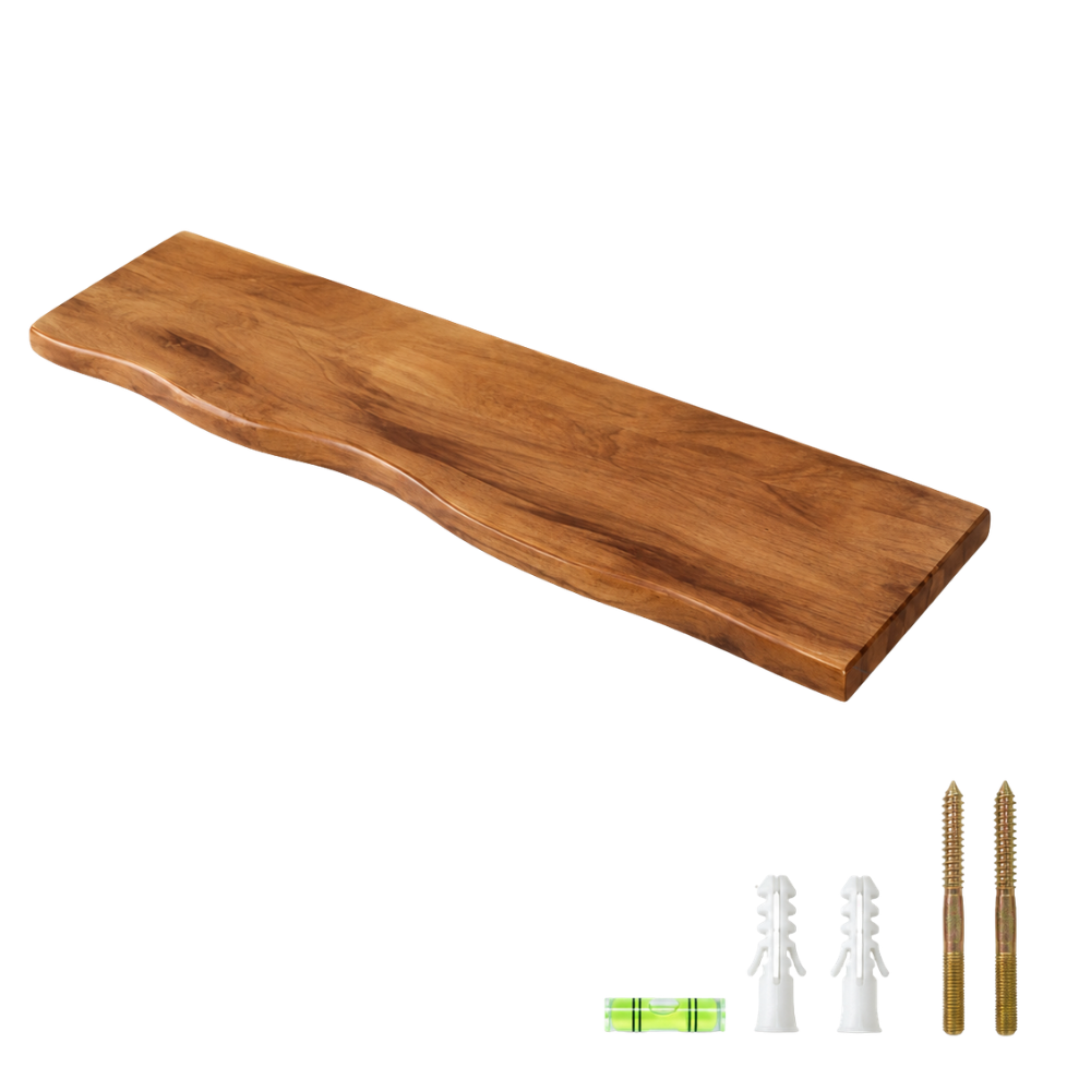 Live-Edge Acacia Wood Wall Shelf – view 21 | BROKLEN