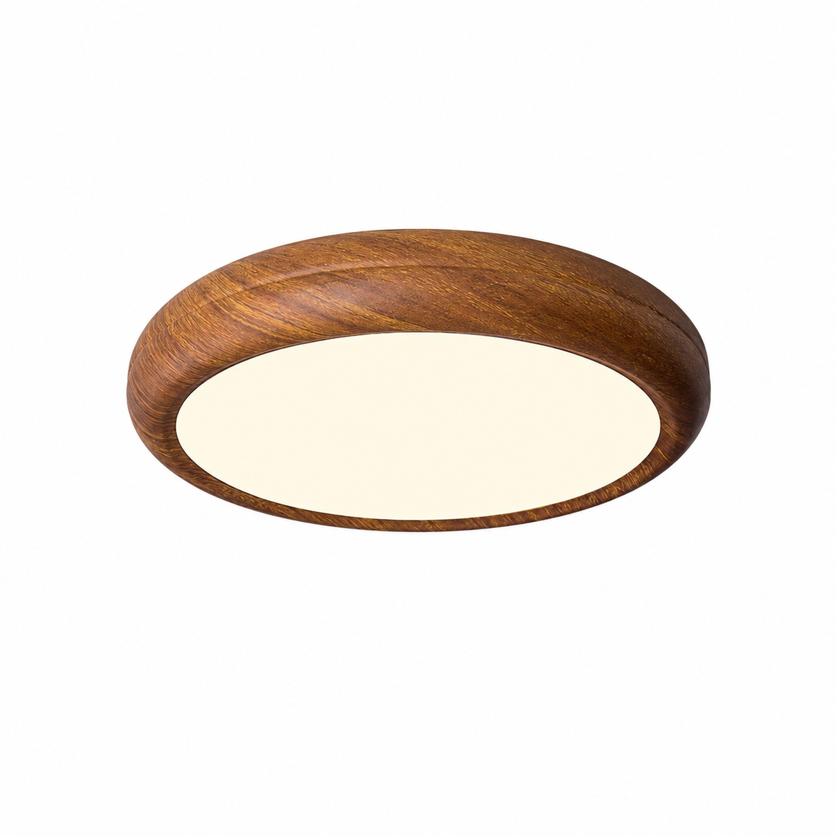 Round Walnut & Acrylic Ceiling Light