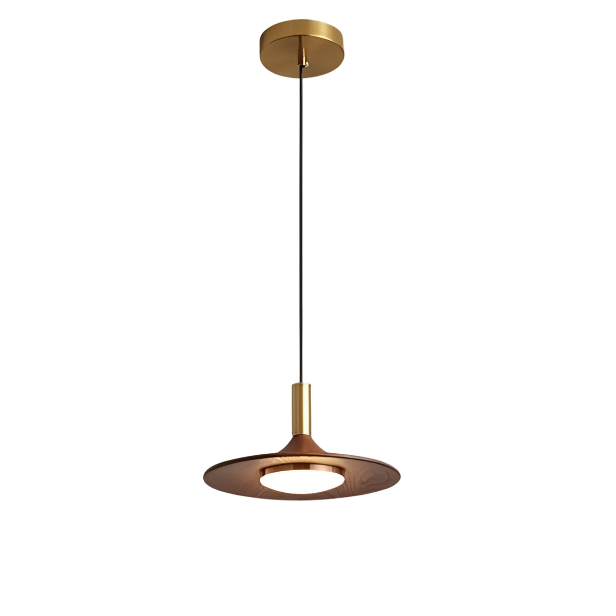 Nordic Walnut-Effect Pendant Light