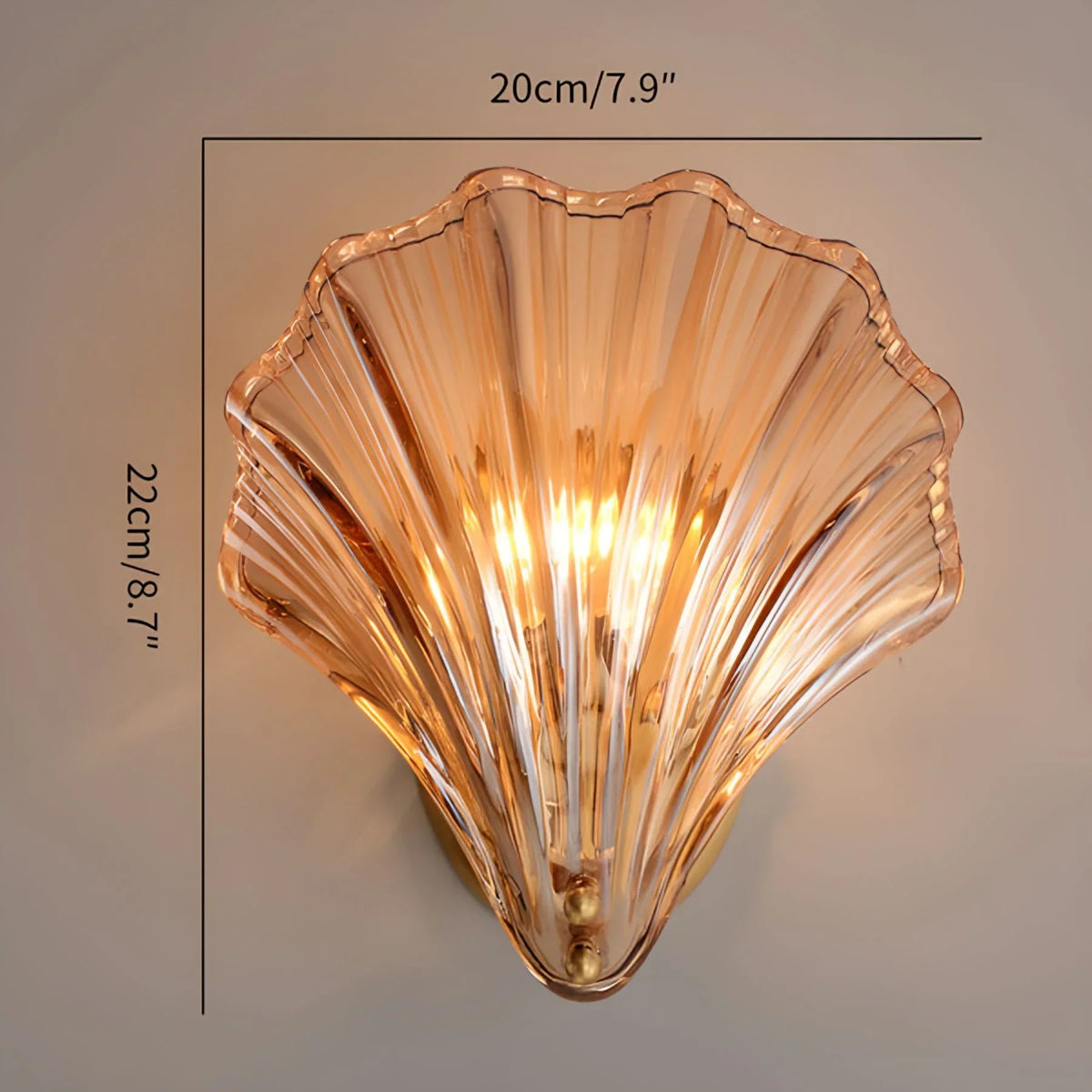 Brass & Glass Shell Wall Light – view 12 | BROKLEN