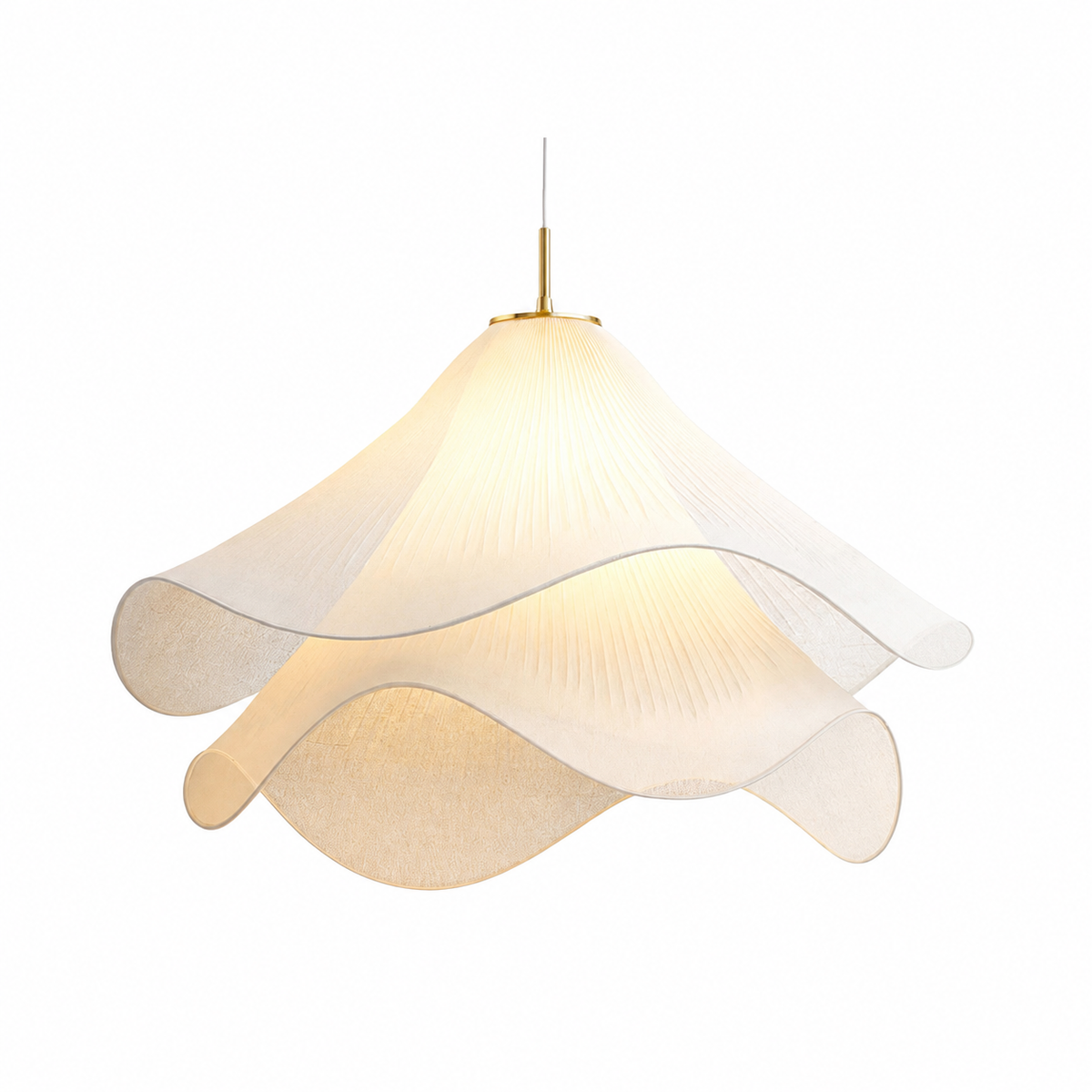 Japandi Wavy Fabric Pendant Light