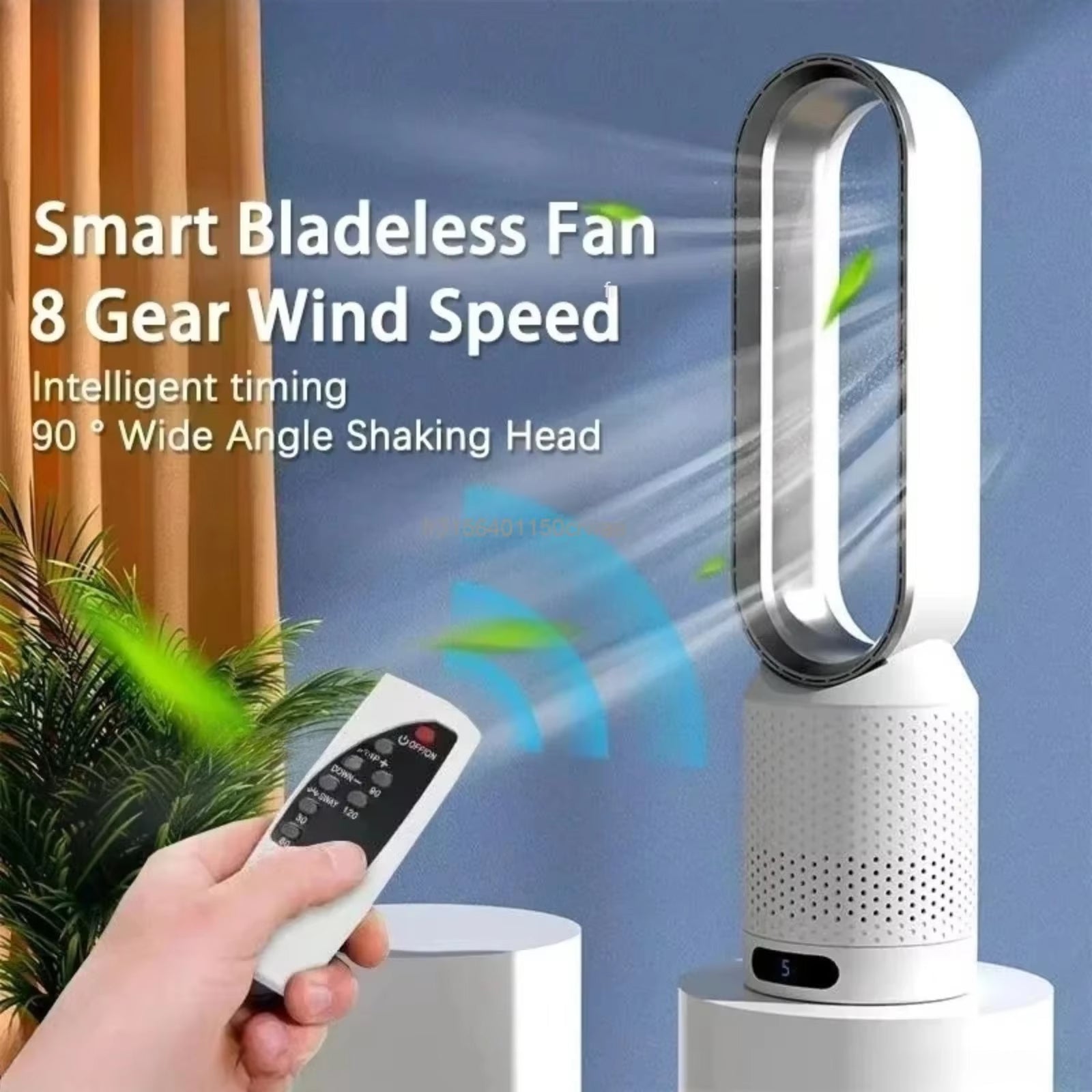 Whisparu Quiet Room Fan – Whole-Room Air Circulator, Full-Angle Oscillation & Whisper-Quiet Operation Mode