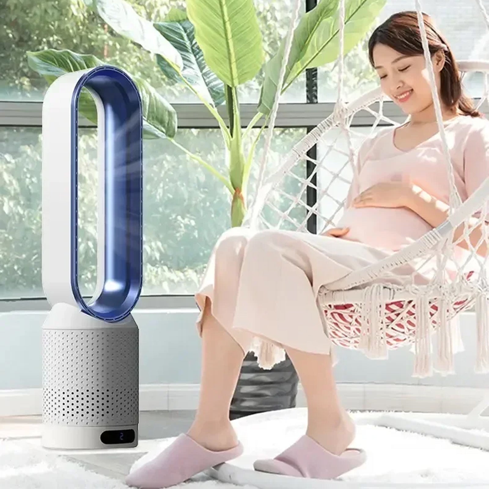 Whisparu Quiet Room Fan – Whole-Room Air Circulator, Full-Angle Oscillation & Whisper-Quiet Operation Mode
