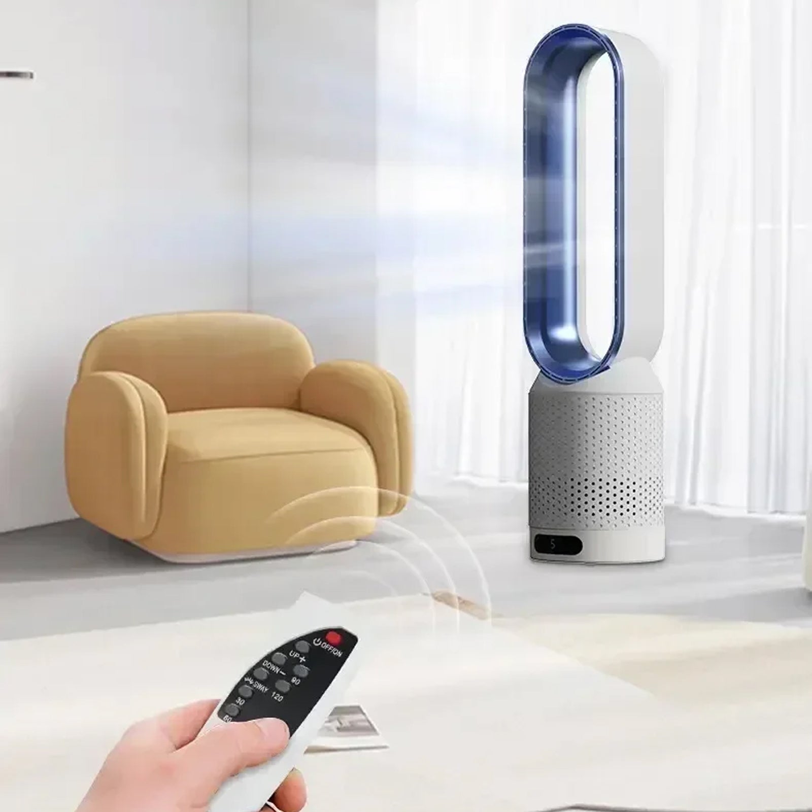 Whisparu Quiet Room Fan – Whole-Room Air Circulator, Full-Angle Oscillation & Whisper-Quiet Operation Mode