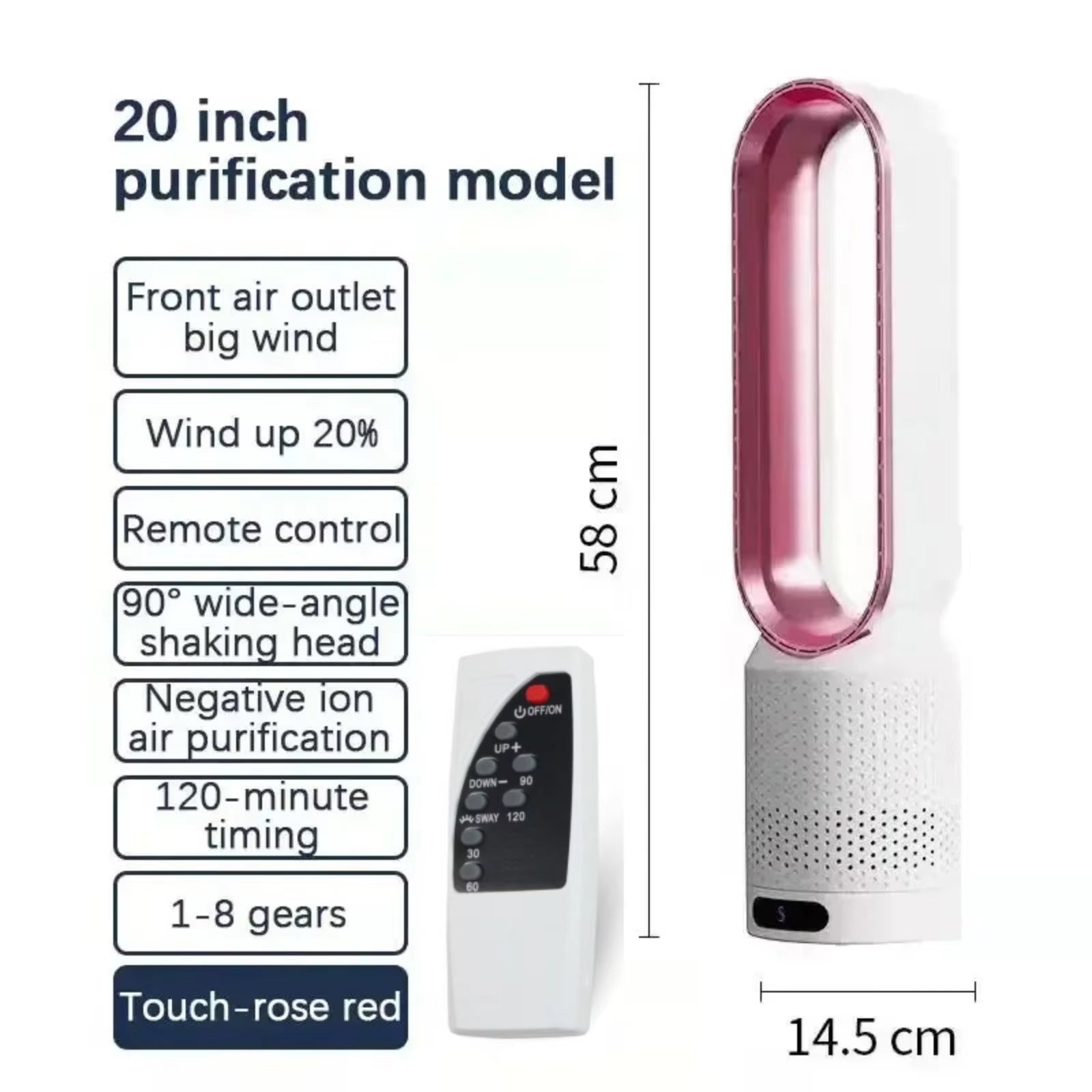 Whisparu Quiet Room Fan – Whole-Room Air Circulator, Full-Angle Oscillation & Whisper-Quiet Operation Mode