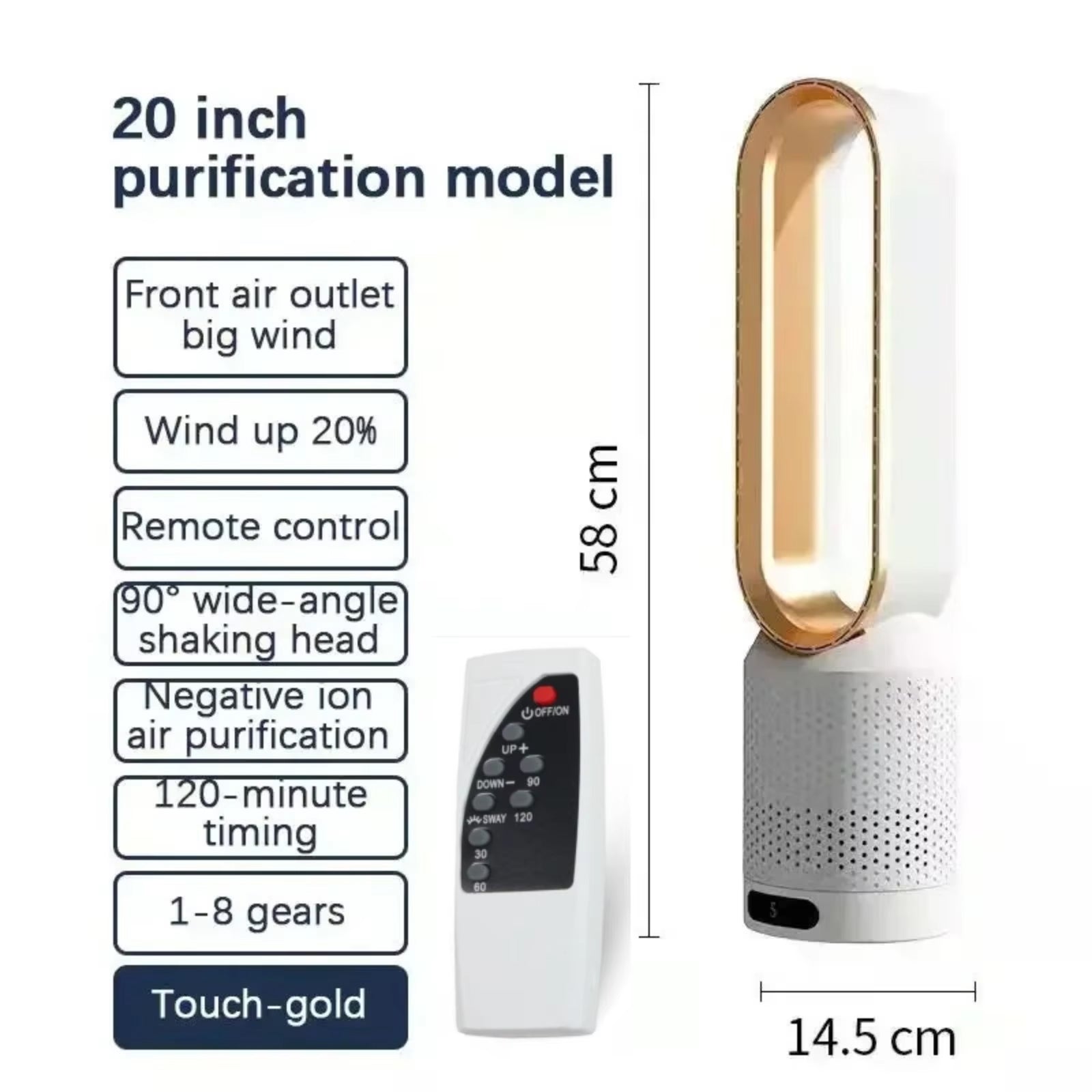 Whisparu Quiet Room Fan – Whole-Room Air Circulator, Full-Angle Oscillation & Whisper-Quiet Operation Mode