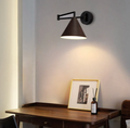 Scandinavian Wooden Wall Lamp with Cone Shade