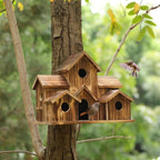 Rustic Wooden Hanging Birdhouse for Garden and Patio