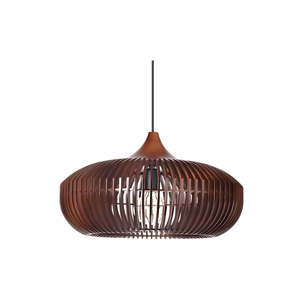 Japandi Wooden Slatted Pendant Light