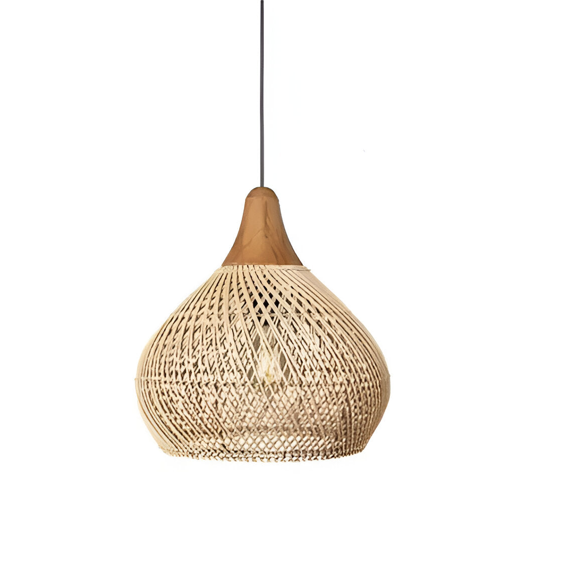Boho Woven Rattan Pendant Light – Warm Glow
